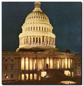 Old Postcard The Capitol at Night A night view of the East Front of the Capit...