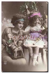 Old Postcard Fantaisie Child Christmas Doll