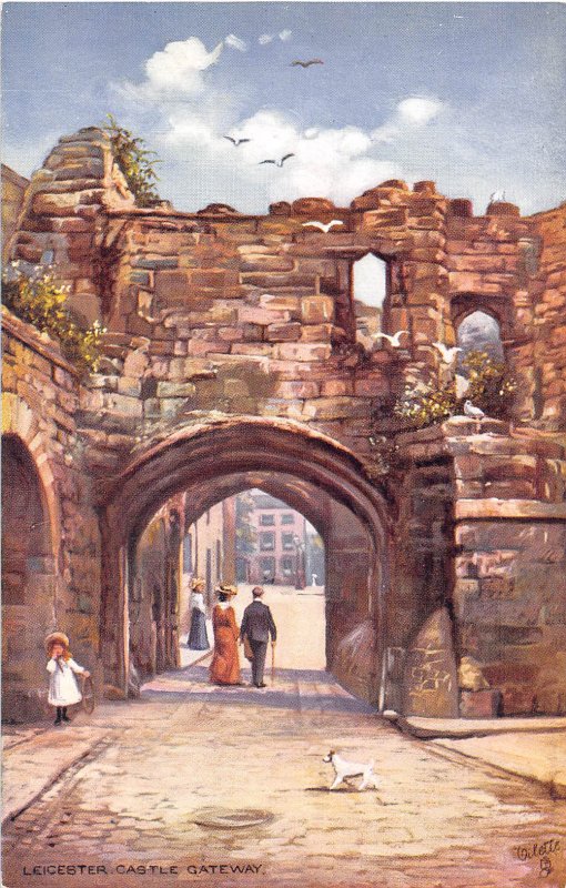 Leicester Castle Gateway Leicestershire UK Tuck Oilette postcard