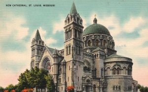 Vintage Postcard 1930's New Cathedral Church St. Louis Missouri MO