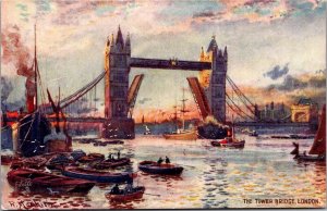 The Tower Bridge, London Tucks 7845 Vintage Postcard A05