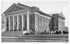 Pine Bluff Arkansas First Methodist Church Street View Vintage Postcard K52593