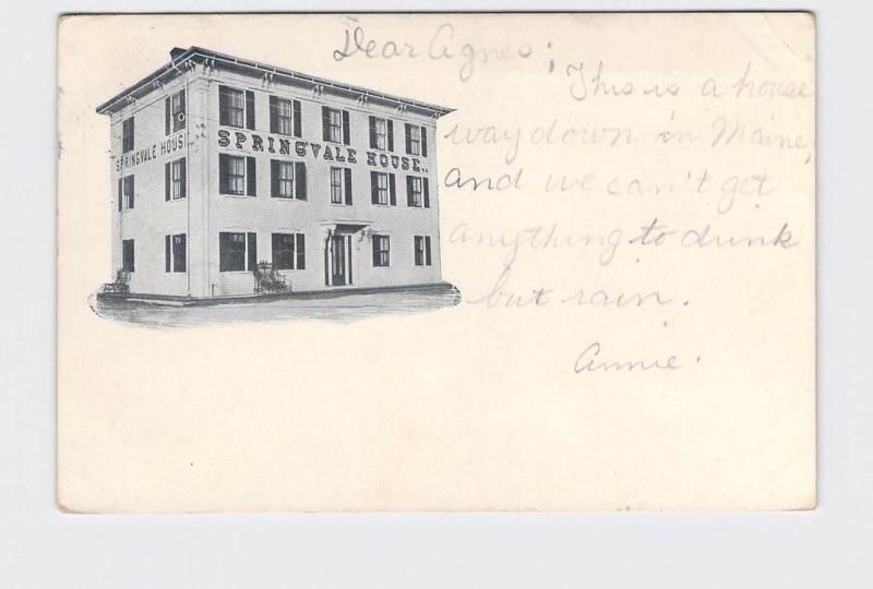 ANTIQUE POSTCARD MAINE SANFORD SPRINGVALE HOUSE UNDIVIDED BACK 