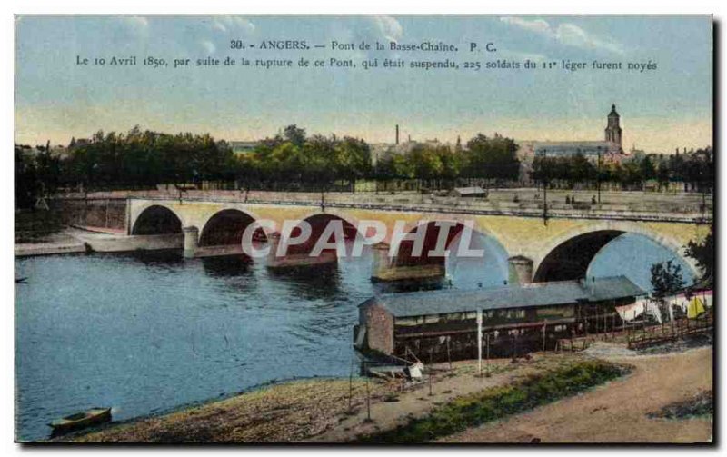 Old Postcard Angers bass Chain Bridge