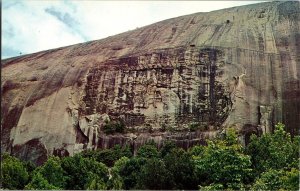 Carving on Stone Mountain GA Prior to Completion Vintage Postcard K44