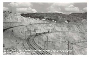 Santa Rita New Mexico Electric Ore Train Copper Mine Real Photo Postcard AA30245