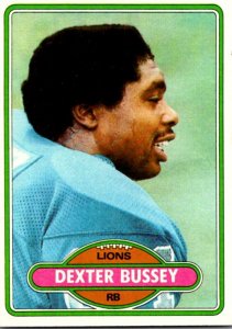 1980 Topps Football Card Dexter Bussey RB Detroit Lions sun0112