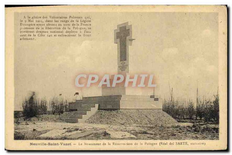 Old Postcard Neuville-Saint-Vaast The Monument of the Resurrection of Poland