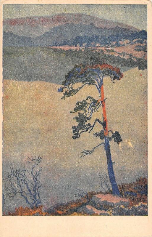 BR73952 postcard painting myydaan ita karjalan hyvaksy  finland