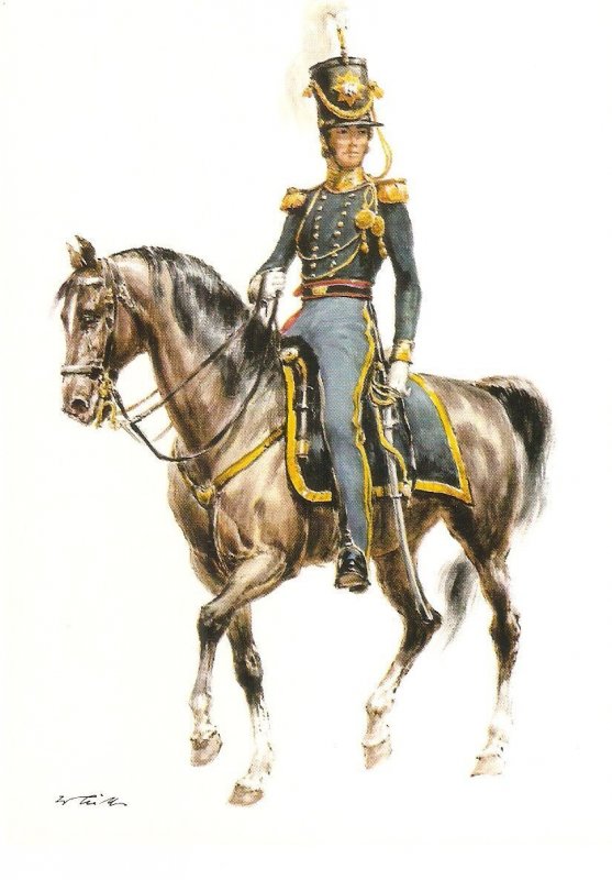 Portuguese Military Regiment Cavalry 1833. Officier Modern Portuguese Postcard