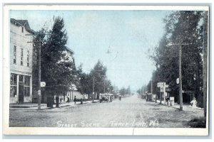 c1910's Street Scene Cars Dirt Road Three Lakes Wisconsin WI Antique Postcard
