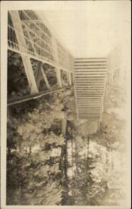 Bridge & Stairs 1926 Chester VT Cancel Real Photo Postcard