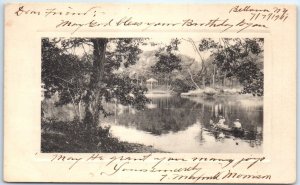 Postcard - Lake Nature Boat Scenery
