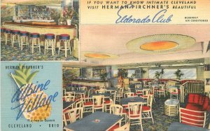 Postcard Ohio Cleveland Eldorado Club multi View Teich linen Tikii 23-5351