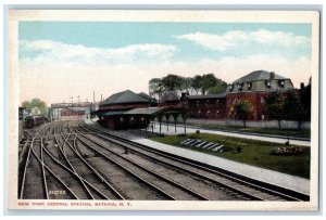 c1920's Train Railroad New York Central Station Batavia New York NY Postcard