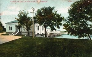 Vintage Postcard 1908 Power Plant of Rock Arsenal Powered by Mississippi River