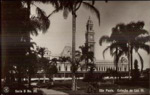 Sao Paulo Brazil Estacao da Luz III c1910 Real Photo Postcard