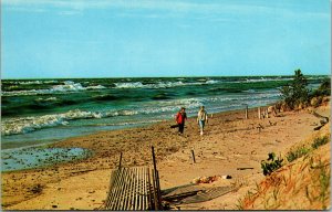 Postcard Beachcombing In The Spring Lake Michigan 