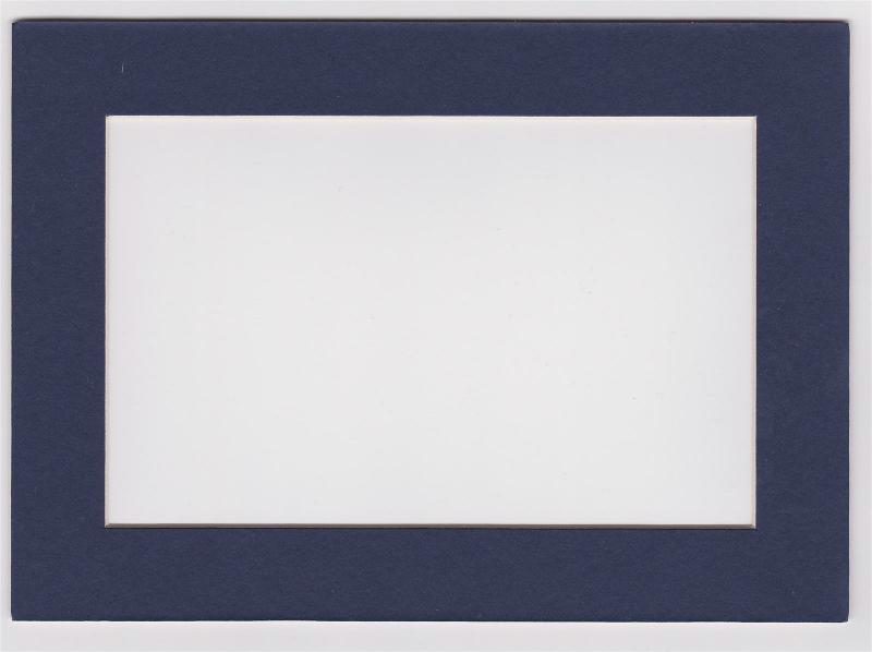 Custom Cut Postcard Mat Fits 5x7 Frame NAVY BLUE