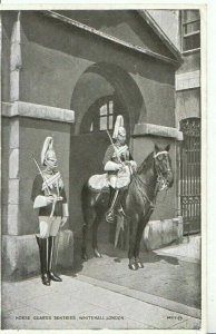 London Postcard - Horse Guards Sentries -  Whitehall - Ref 14448A