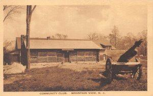 Mountain View  New Jersey Community Club, Sepia Tone Lithograph Postcard U11262