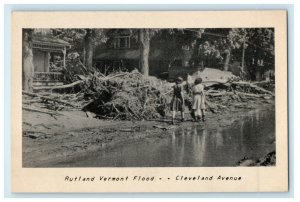 1921 Rutland Vermont Flood - Cleveland Avenue Vermont VT Unposted Postcard