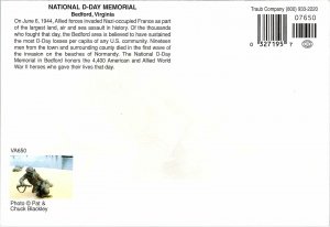 VINTAGE CONTINENTAL SIZE POSTCARD NATIONAL D-DAY MEMORIAL BEDFORD VIRGINIA