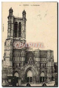 Old Postcard Troyes cathedral