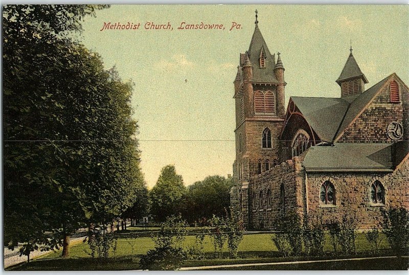 C.1910 Methodist Church, Lansdowne, Pa. Vintage Postcard P137