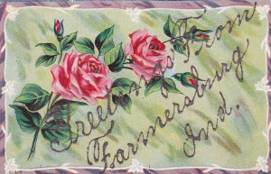 Indiana Greetings From Farmersburg With Roses
