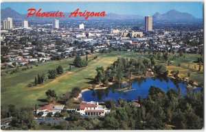 PHOENIX Arizona Encanto Golf Course Camelback Mountain 1950s Vintage Postcard