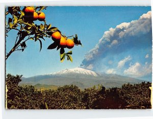 Postcard The exploding Etna, Italy