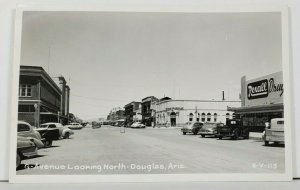 RPPC Douglas Arizona G Avenue Looking North Real Photo Postcard P3