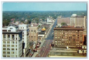 c1960 Bird's Eye View Of Saginaw Street Flint Michigan MI Unposted Cars Postcard