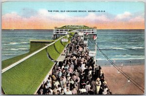 Old Orchard Beach Maine ME, Great Ocean Pier, Dancing Pavilion, Vintage Postcard