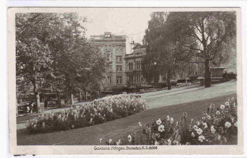 The Octagon Gardens Dunedin Otago 1940s RPPC Real Photo postcard