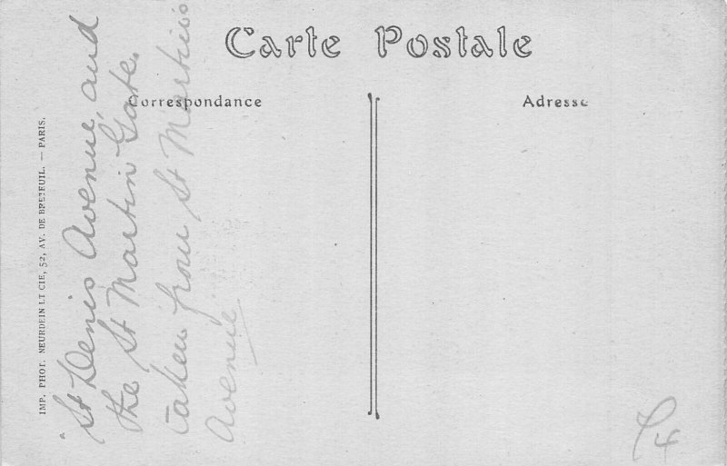 France Paris Boulevard Saint Denis Bus Car Carriage vintage postcard