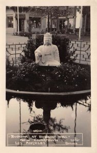 Los Angeles California New Chinatown Buddha Bubbling Well Real Photo PC AA68405