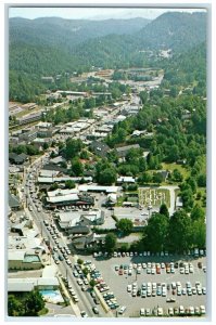 c1960 Air View Entrance Great Smoky Mountains Park Gatlinburg Tennessee Postcard