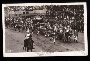ROY573 - King George V - Royal Carriage in Coronation Procession - Postcard