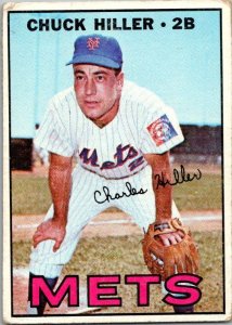 1967 Topps Baseball Card Chuck Hiller New York Mets sk2253