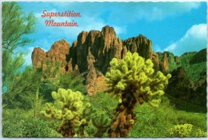 Postcard - Cholla Cactus in Superstition Mountain, Arizona