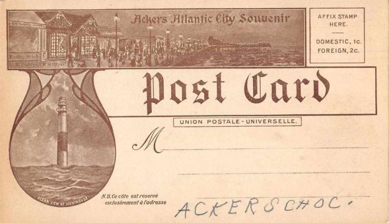 Atlantic City New Jersey Ackers Swiss Chocolate Ad Real Photo Postcard J77548