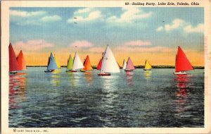 Sailing Party, Lake Erie, Toledo OH c1942 Vintage Postcard L66