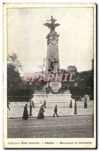 Paris Old Postcard Gambetta Monument