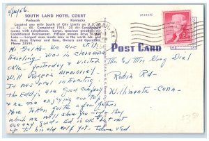 1958 South Land Hotel Court And Restaurant Paducah Kentucky KY Signage Postcard