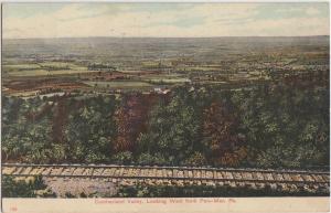 1911 PEN-MAR Cumberland Valley Pennsylvania Pa Postcard RAILROAD TRACKS Birdseye