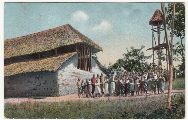 Tanzania; Church & Schoolhouse In Usaa, Kilimanjaro PPC, 1918 Rasenstein PMK 