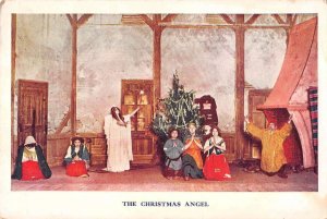 Boston Massachusetts Bijou Theatre Christmas Angel Stage Play Postcard AA33483