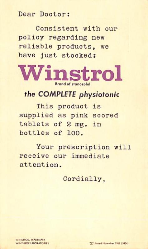 Winstrol Advertising Unused 